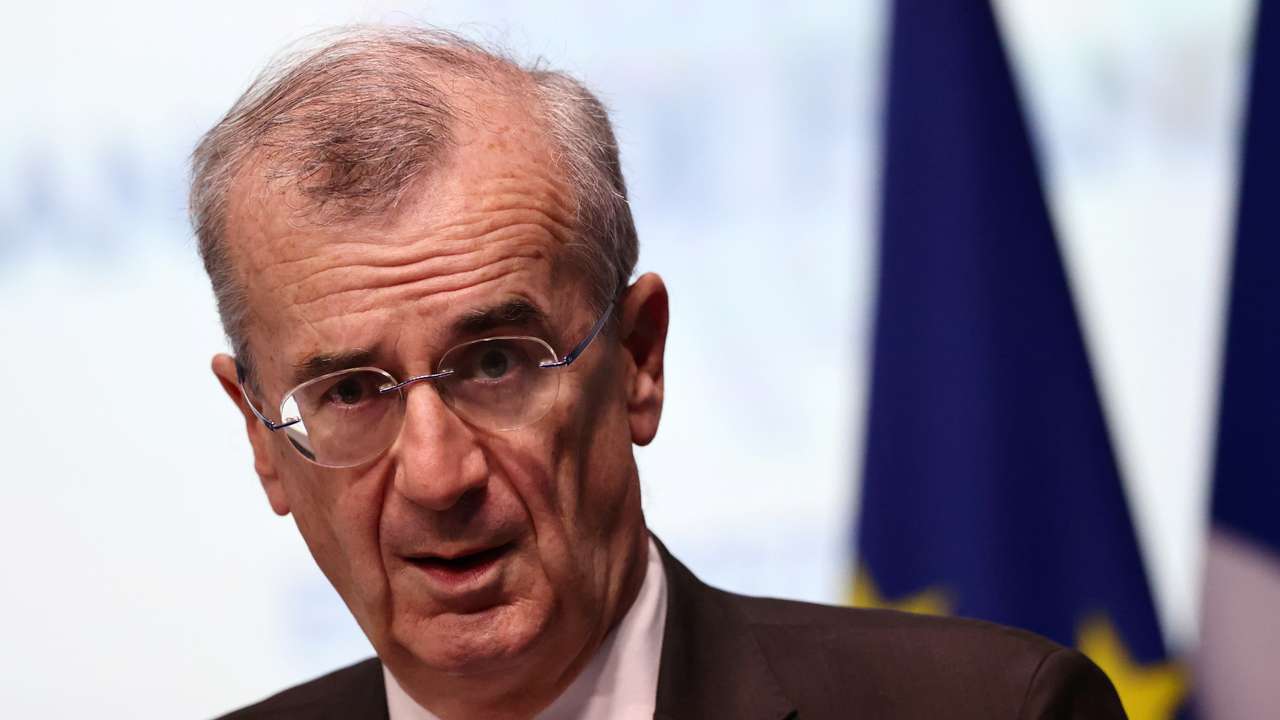 Bank of France Governor Francois Villeroy de Galhau attends a meeting in Paris