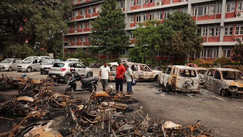 Aftermath of anti-corruption protests, in Kathmandu