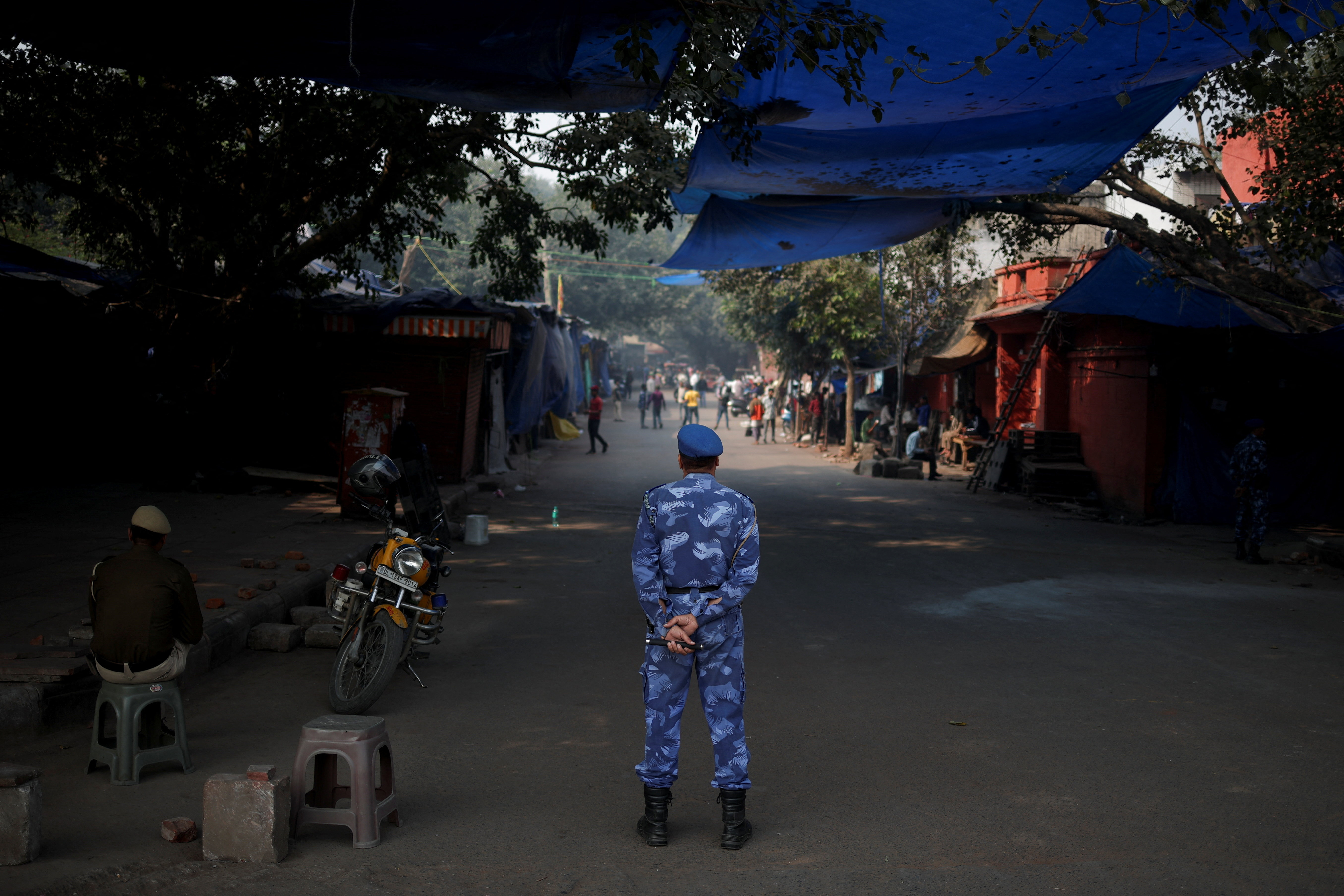 Site of an explosion near the historic Red Fort in the old quarters of Delhi