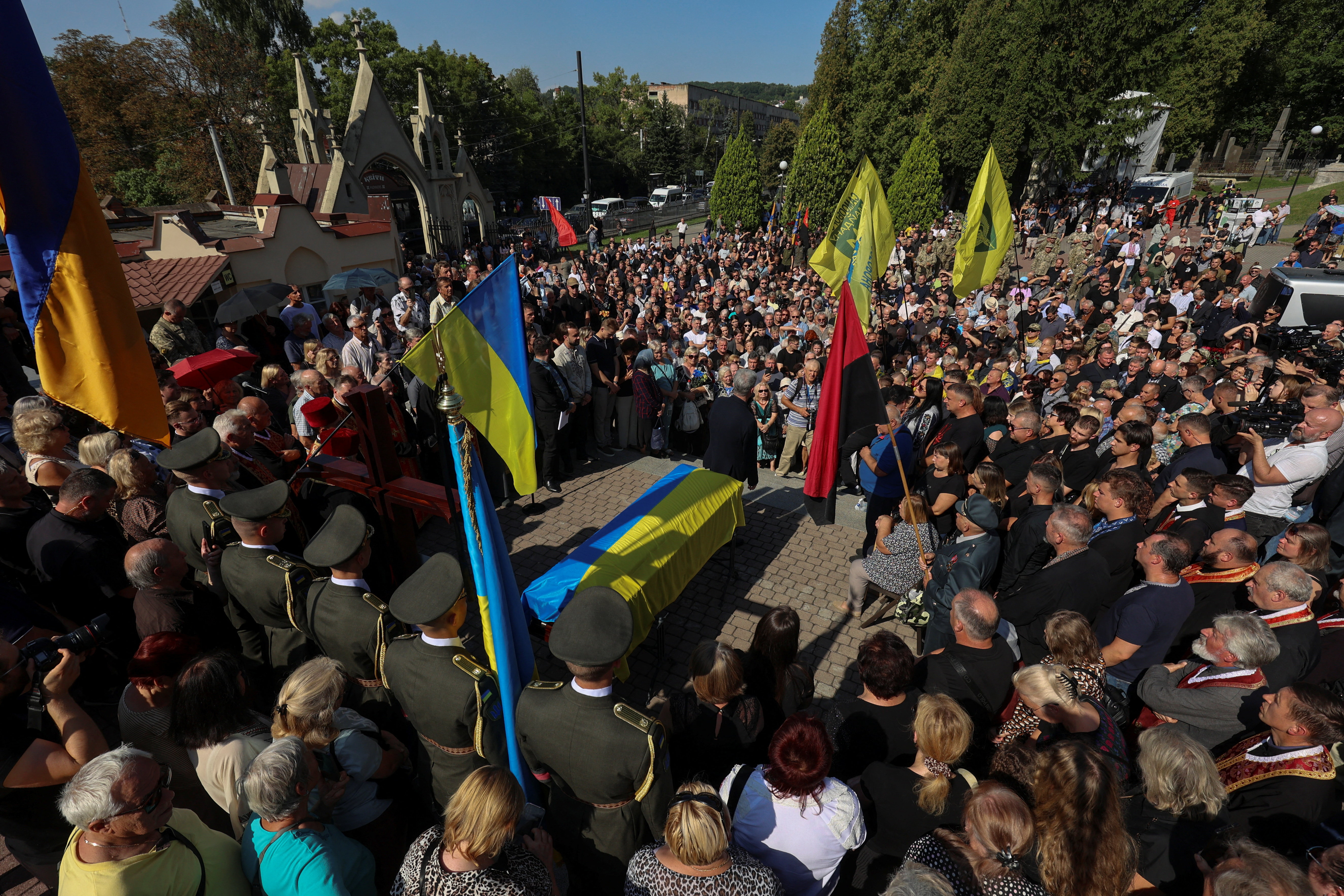 Funeral of former parliamentary speaker Parubiy in Lviv