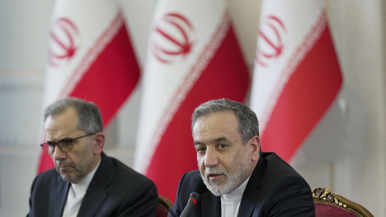 Iranian Foreign Minister Abbas Araqchi speaks during a meeting with foreign ambassadors in Tehran