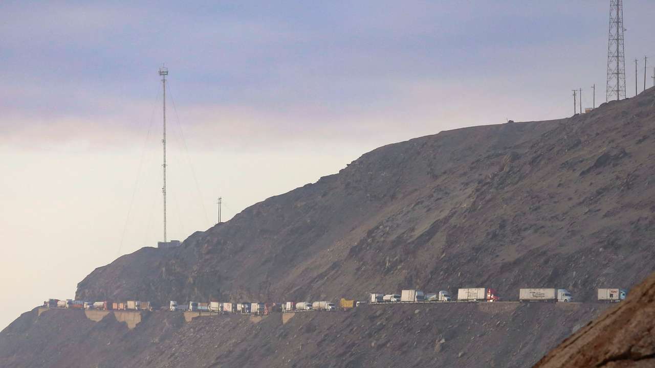 Peru's small-scale miners block highways during protest, in Ocona