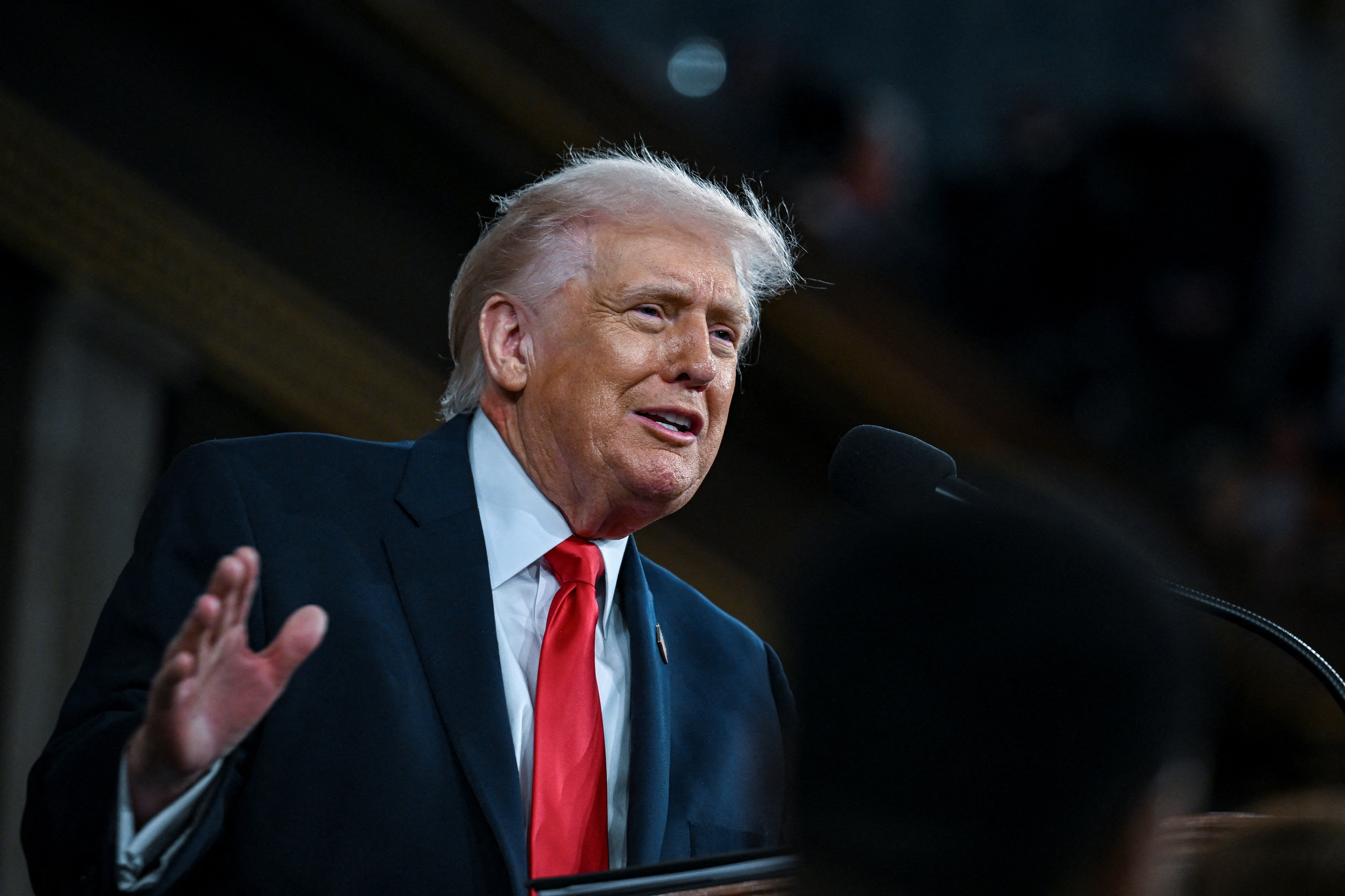 U.S. President Donald Trump delivers the State of the Union address at the U.S. Capitol in Washington D.C.