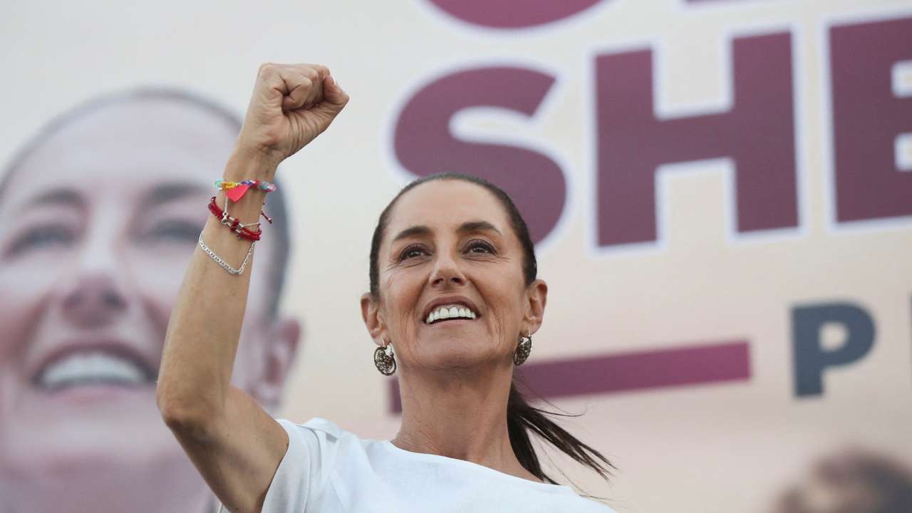 Presidential candidate Claudia Sheinbaum holds a campaign rally in Nezahualcoyotl