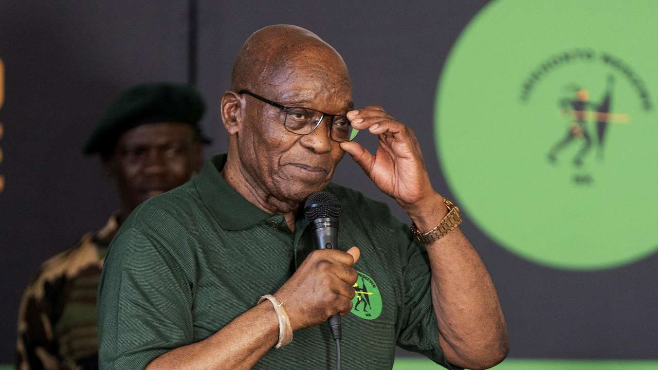 Former South African President, Jacob Zuma speaks about his political future at a press conference in Soweto, in Johannesburg