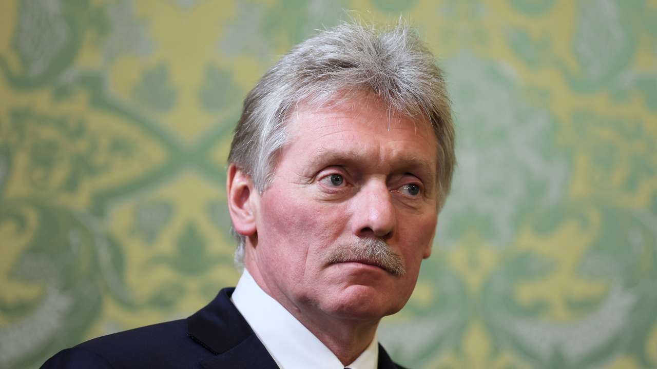 Kremlin spokesman Dmitry Peskov attends a meeting between Russian President Vladimir Putin and Iranian President Ebrahim Raisi in Moscow