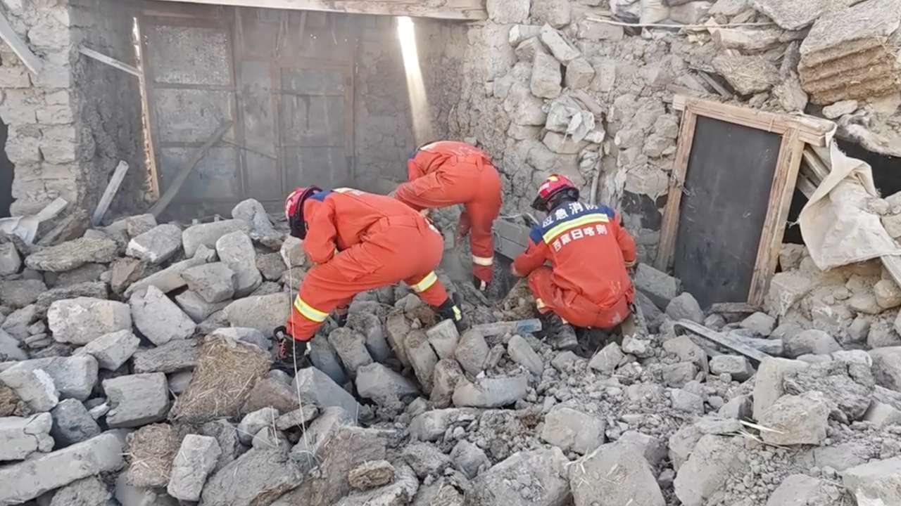 Aftermath of earthquake in Tibet