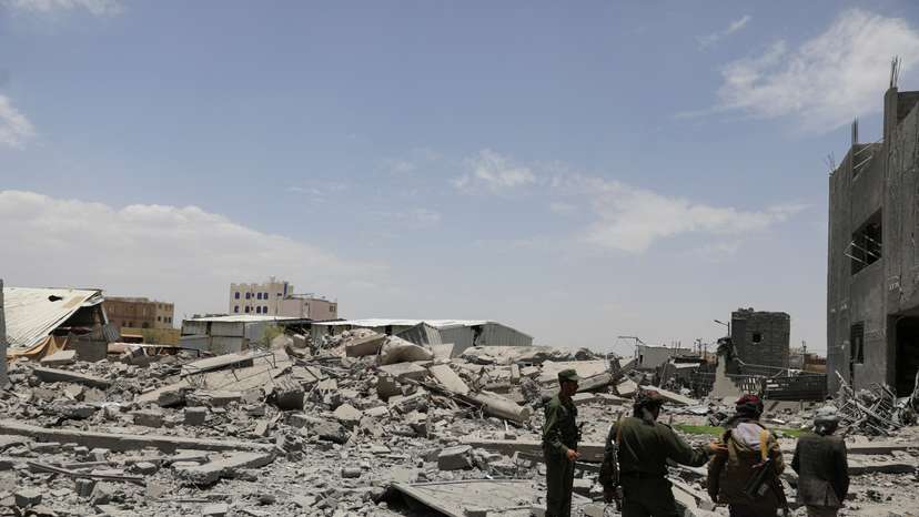 Aftermath of U.S. air strikes in Sanaa