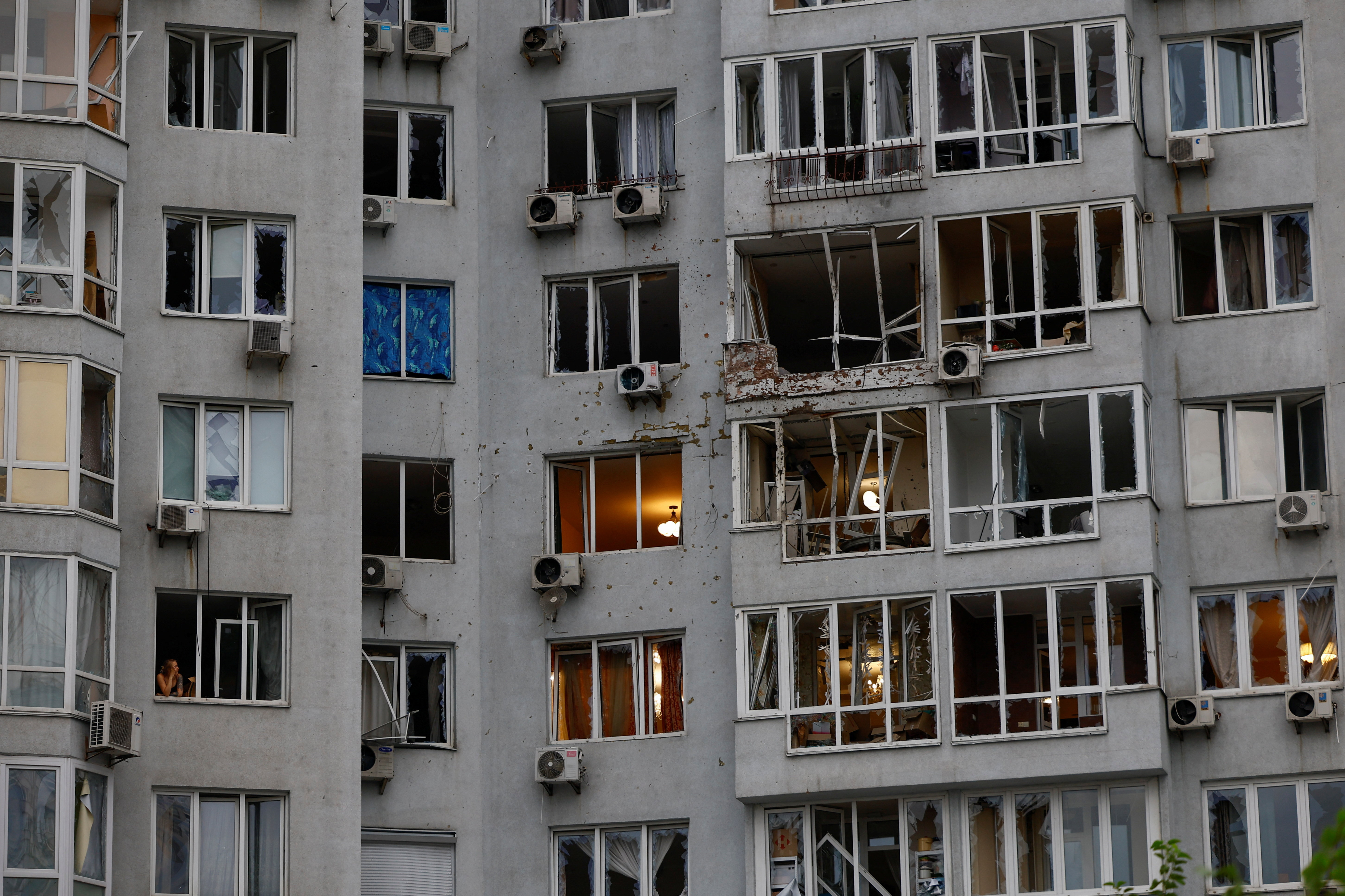Aftermath of a Russian drone attack in Kyiv