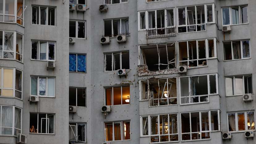 Aftermath of a Russian drone attack in Kyiv