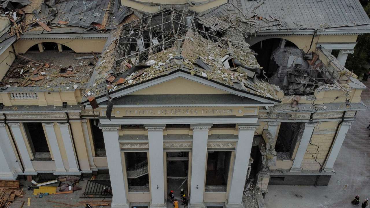 FILE PHOTO: Aftermath of a Russian missile attack in Odesa