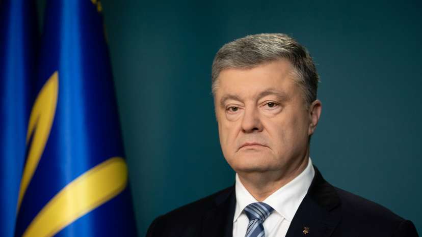 Ukraine's outgoing President Poroshenko makes a televised address in Kiev