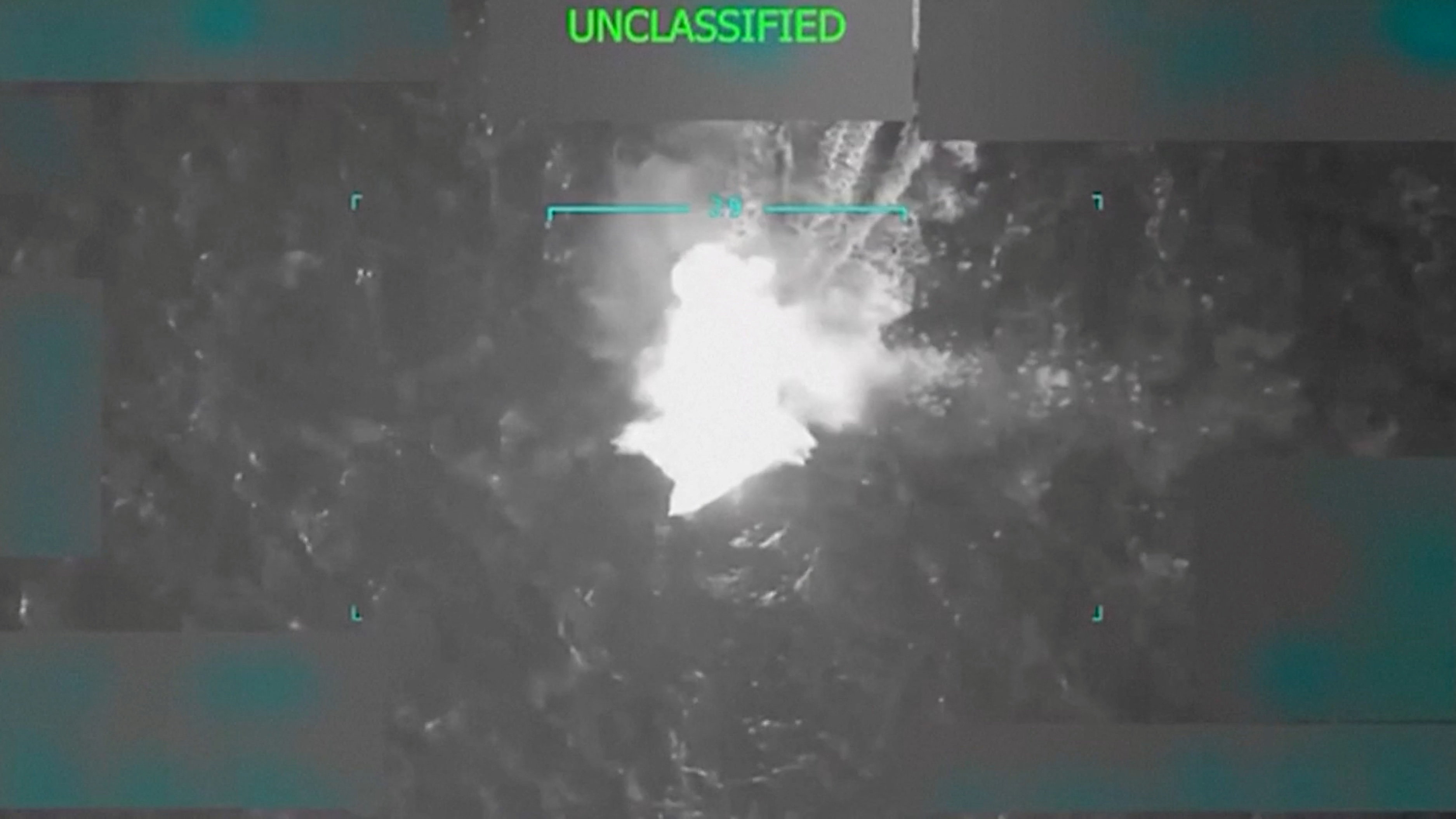 A vessel, which U.S. President Trump said was transporting illegal narcotics and heading to the U.S., is struck by the U.S. military as it navigates in the southern Caribbean
