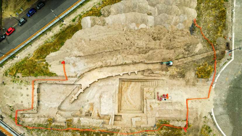 Unearthed complex architectural structure outside the Archbasilica of St John Lateran in Rome