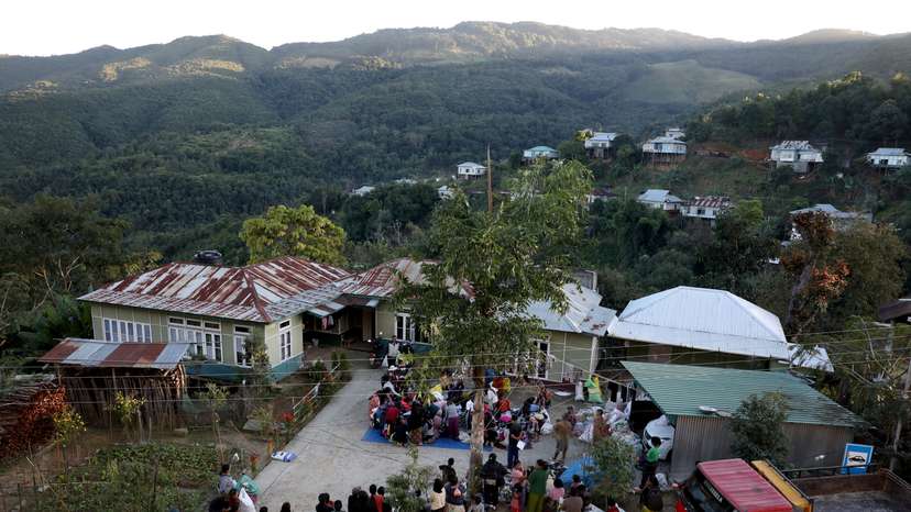 People who fled from Myanmar seek shelter at Farkawn village