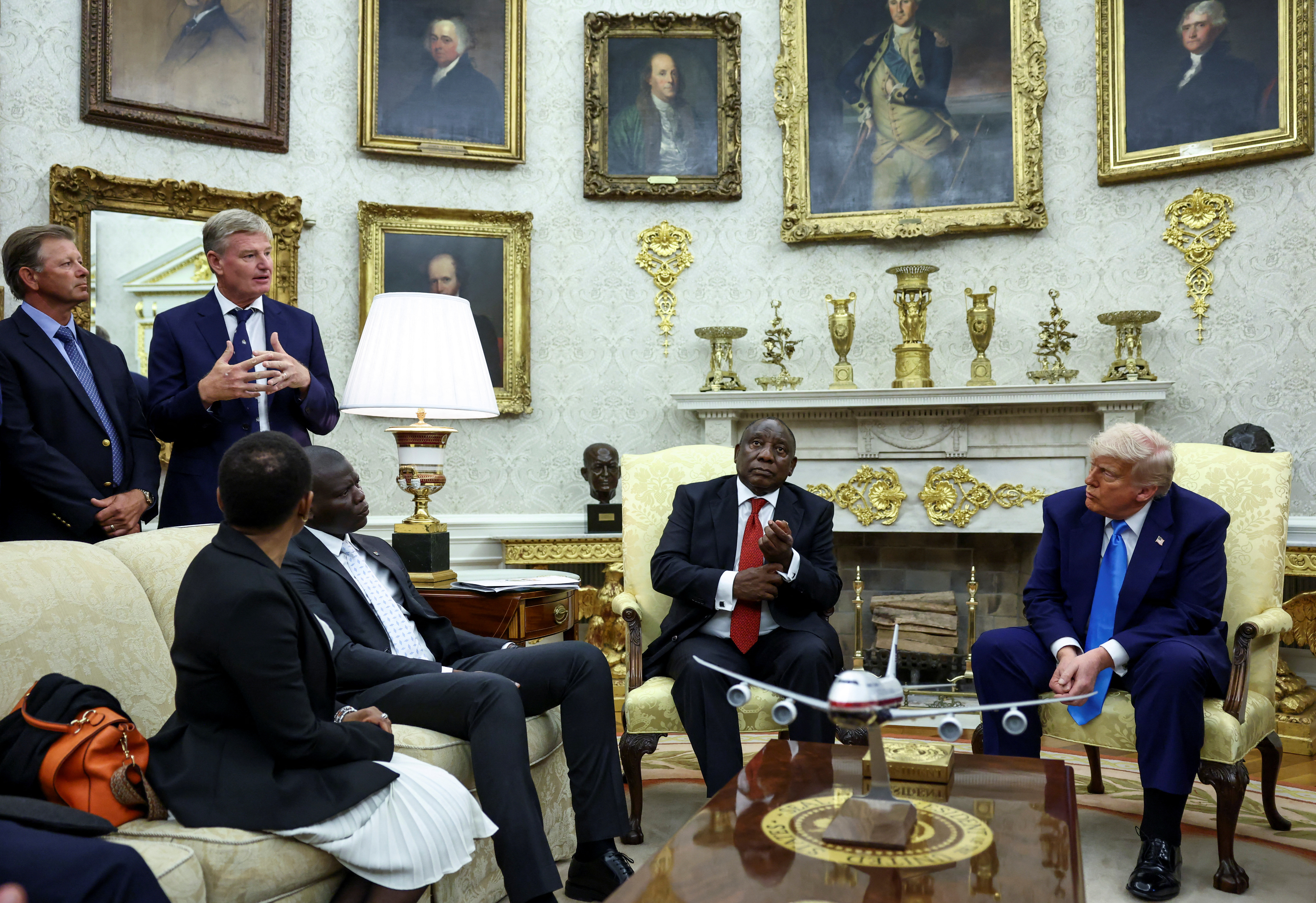 FILE PHOTO: U.S. President Donald Trump meets South African President Cyril Ramaphosa at the White house