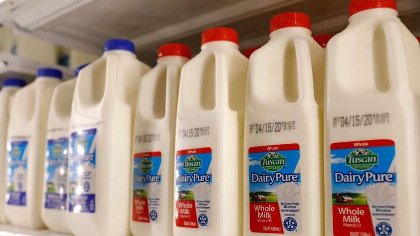 Milk is seen displayed at Target store during the outbreak of coronavirus disease (COVID-19) in New York