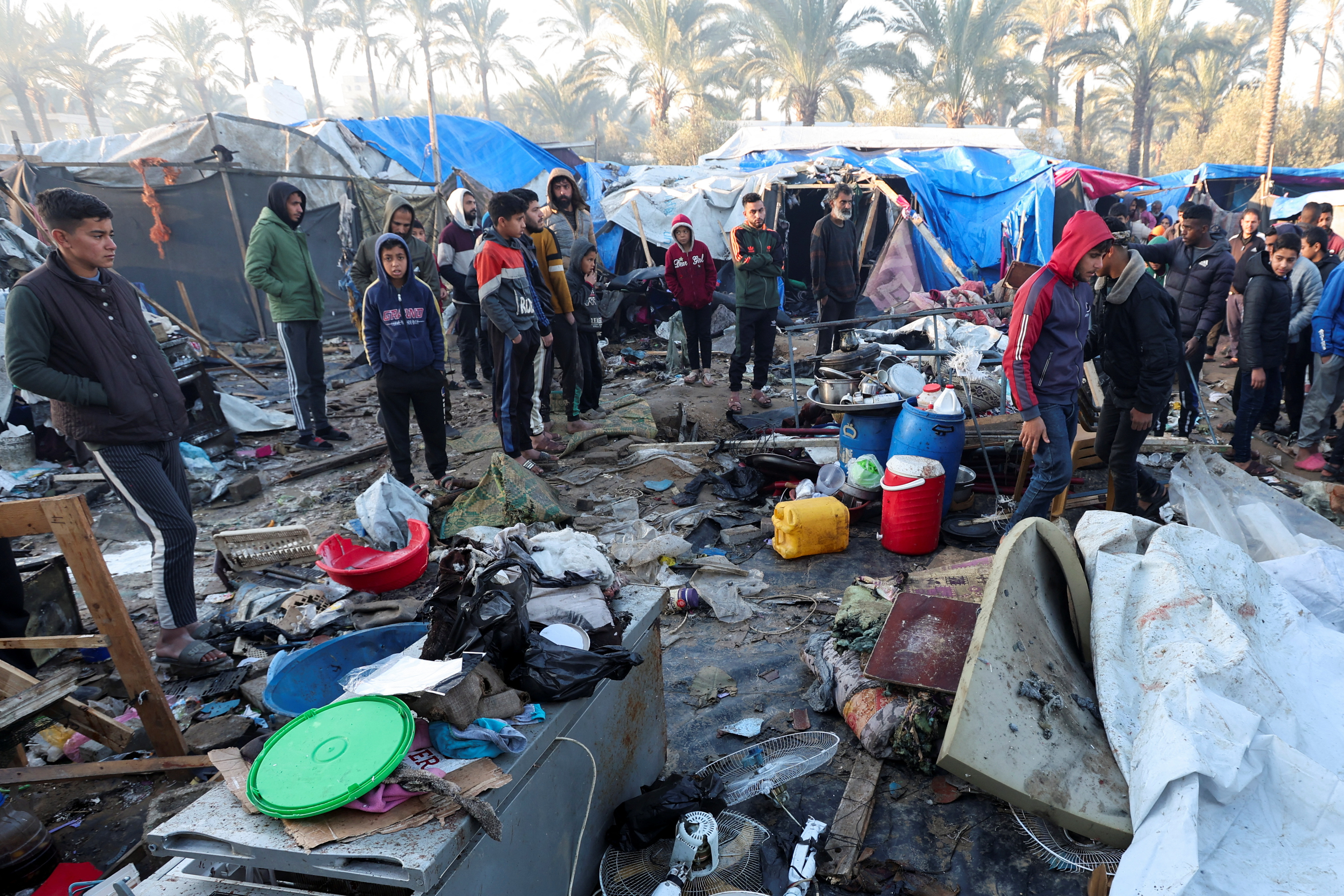 Aftermath of Israeli strikes in Deir Al-Balah in the central Gaza Strip