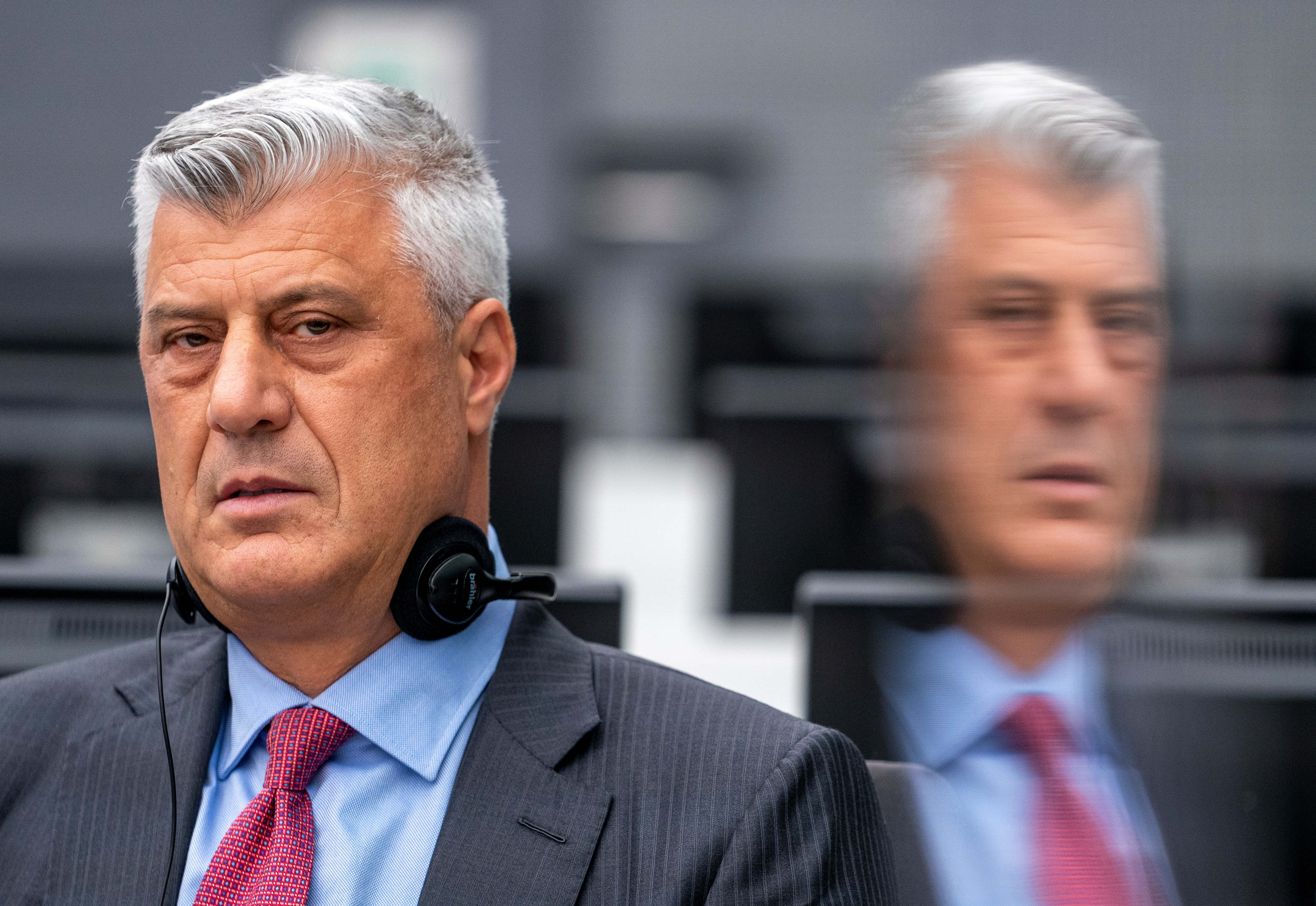 Former Kosovo President Hashim Thaci appears before the Kosovo Specialist Chambers in The Hague