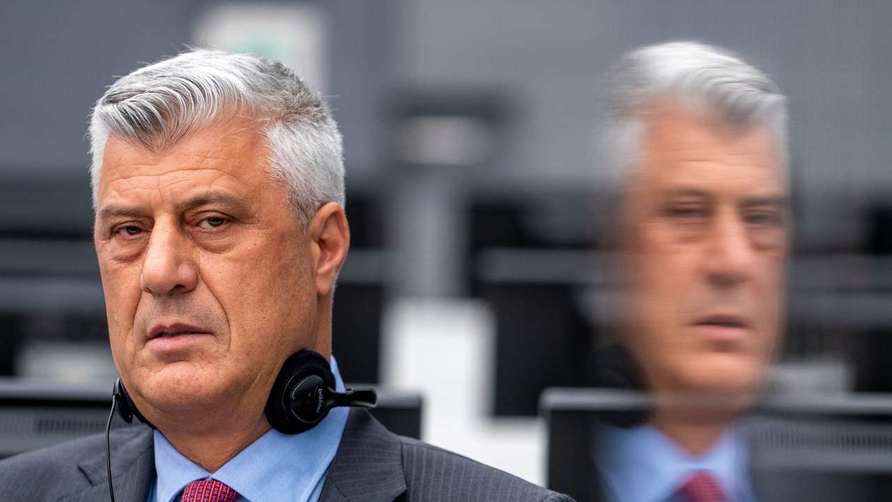 Former Kosovo President Hashim Thaci appears before the Kosovo Specialist Chambers in The Hague