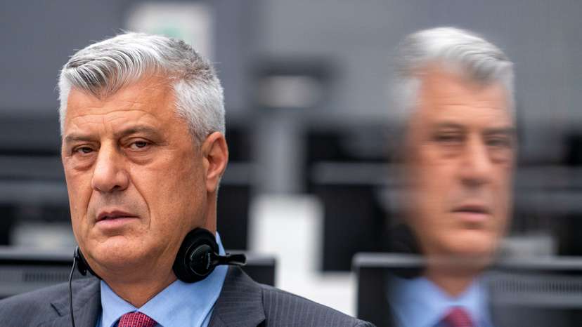 Former Kosovo President Hashim Thaci appears before the Kosovo Specialist Chambers in The Hague