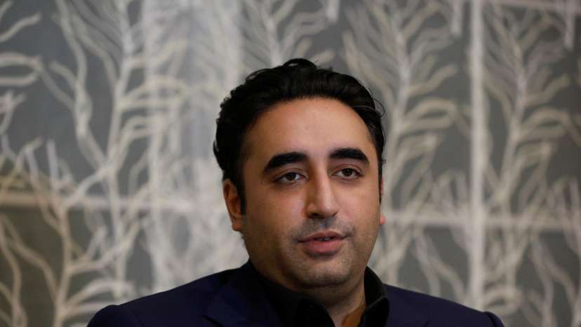 Pakistan Peoples Party Chairman Bilawal Bhutto Zardari speaks during an interview with Reuters in Larkana