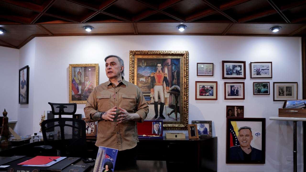 Venezuela's Attorney General Tarek Saab speaks to Reuters during an interview, in Caracas