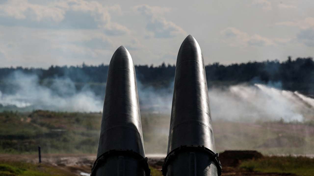 FILE PHOTO: 9М723 missiles, part of Iskander-M missile complex, are seen during a demonstration at the International military-technical forum ARMY-2019 at Alabino range in Moscow Region