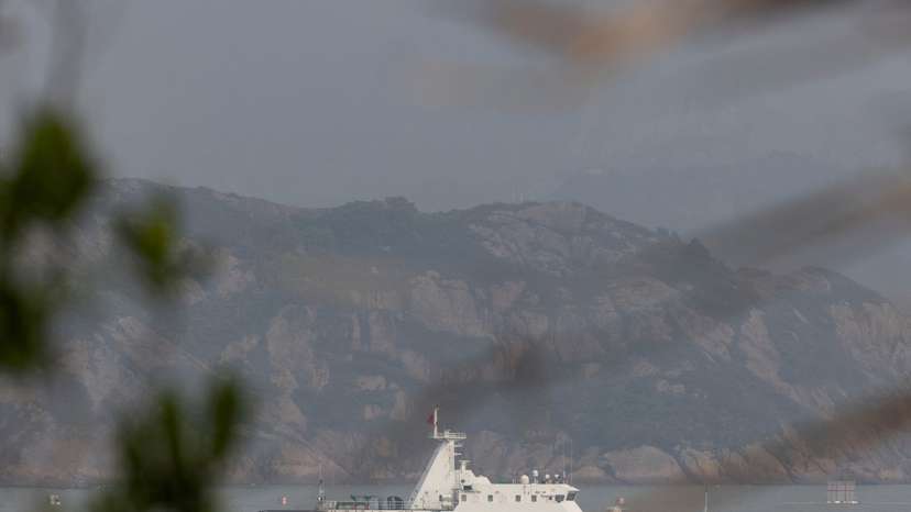 FILE PHOTO: A Chinese coastguard ship sails during a military drill near Fuzhou, Fujian Province, near the Taiwan-controlled Matsu Islands