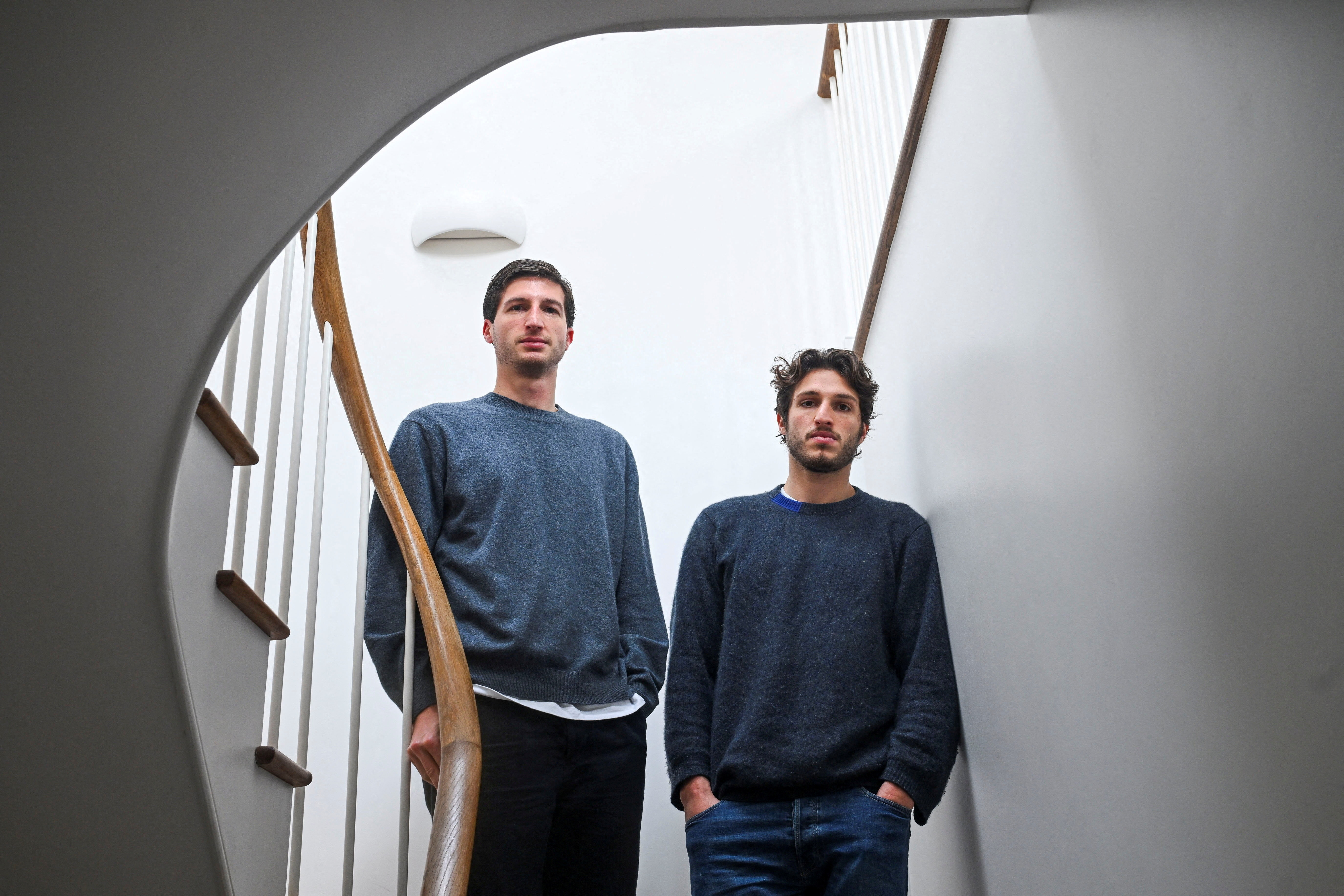 Sons of jailed former Pakistani prime minister Imran Khan speak during an interview with Reuters in London
