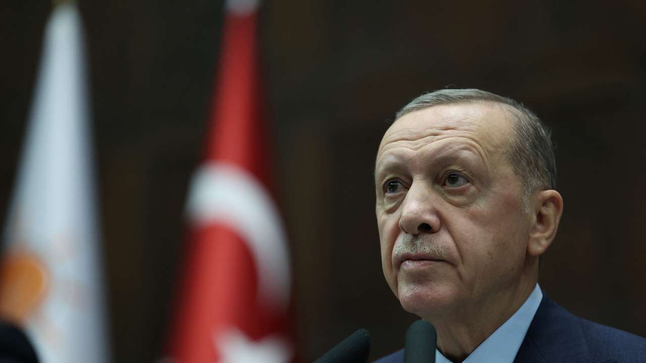 Turkey's President Tayyip Erdogan addresses members of parliament in Ankara