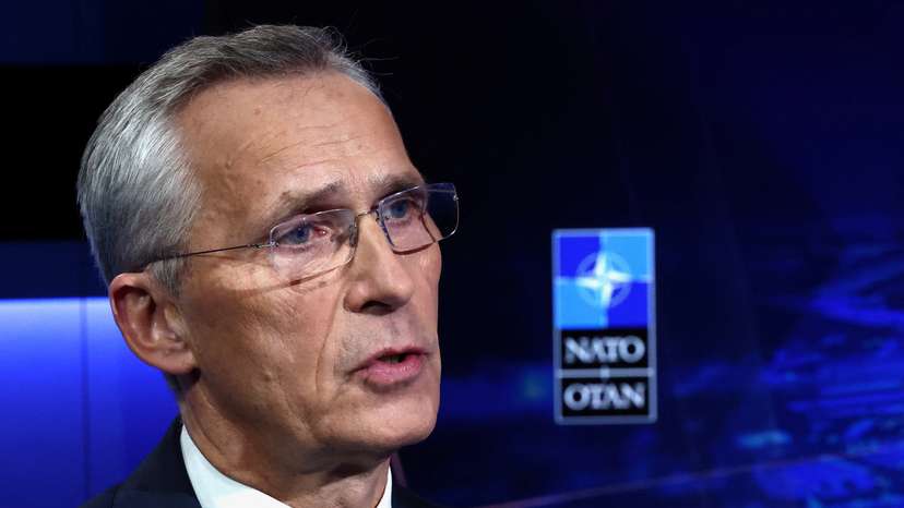 NATO Secretary General Stoltenberg during an interview with Reuters in Brussels