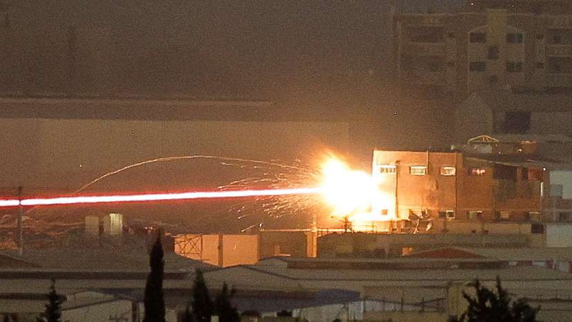 A missile hits a house in northern Gaza
