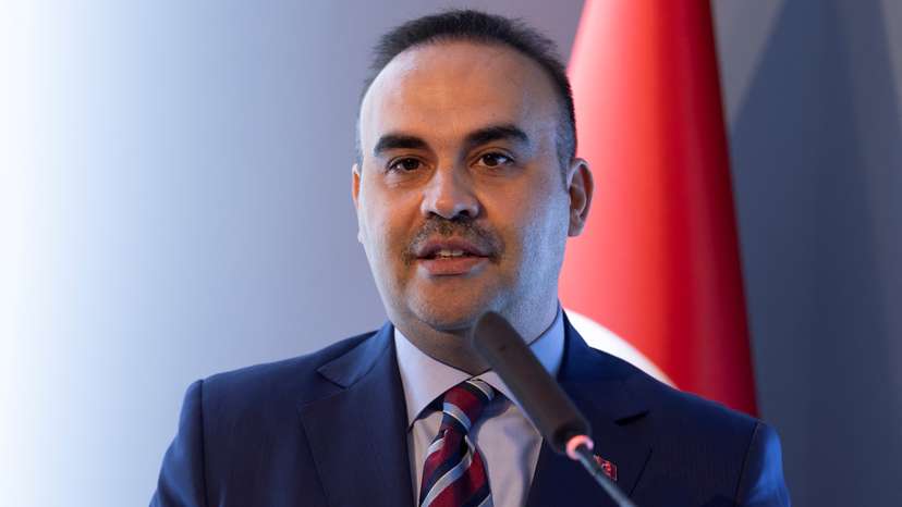Turkey's Minister of Industry and Technology Mehmet Fatih Kacir addresses the audience during a signing ceremony in Istanbul