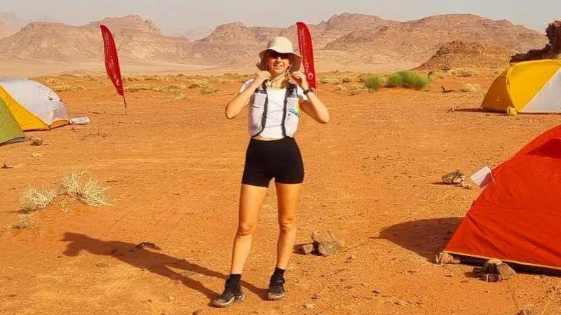 Philippa Morris, first woman to complete a double marathon event in a desert