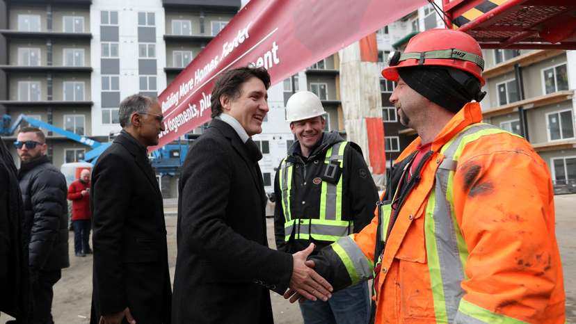 Canada’s Prime Minister Trudeau visits Edgemont Flats housing complex in Edmonton