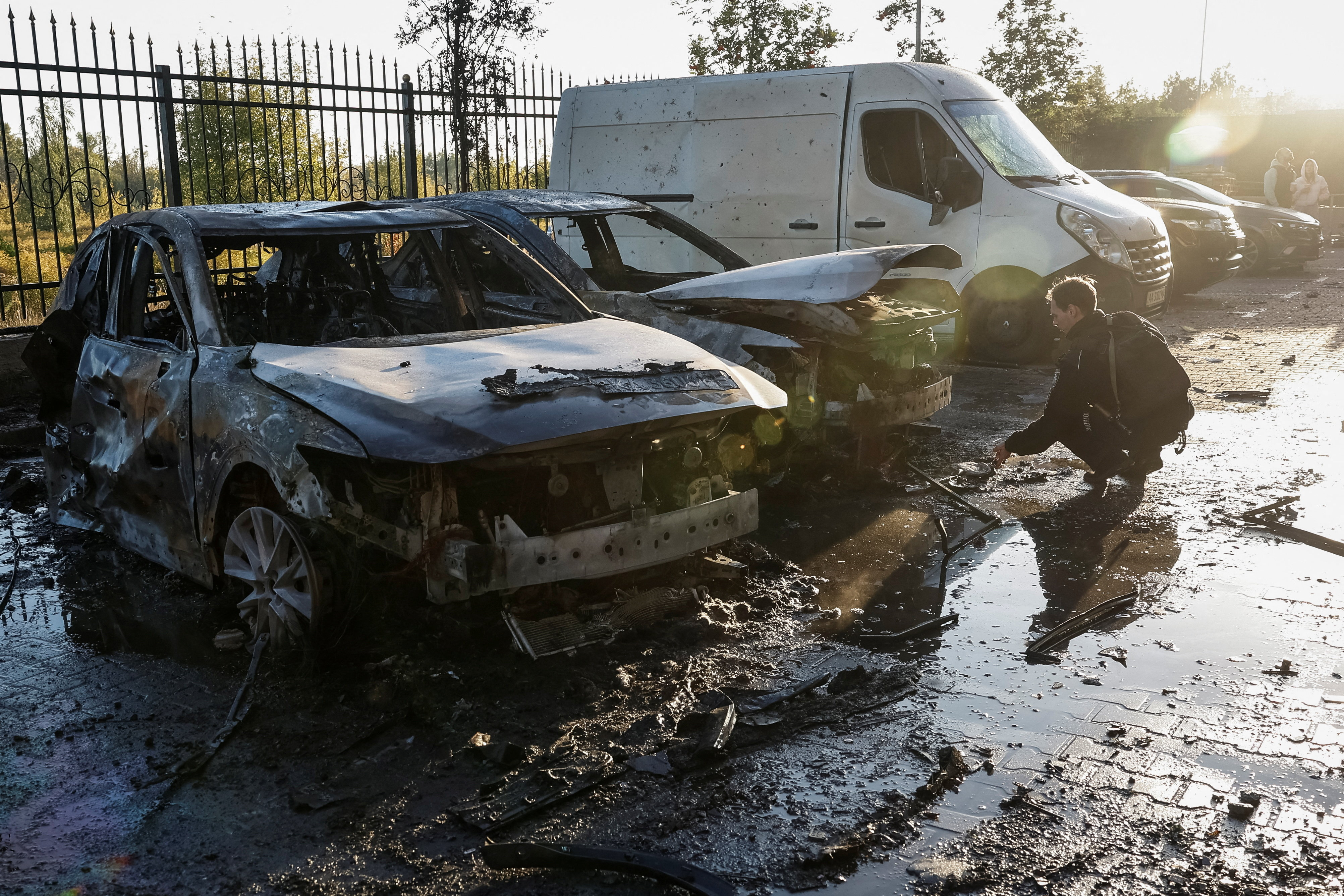 Aftermath of a Russian missile and drone attack in Kyiv