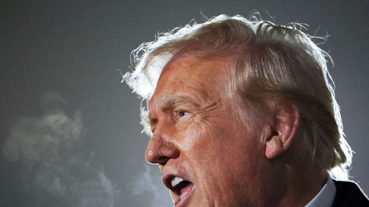 U.S. President Trump speaks upon his return to Washington, at Joint Base Andrews