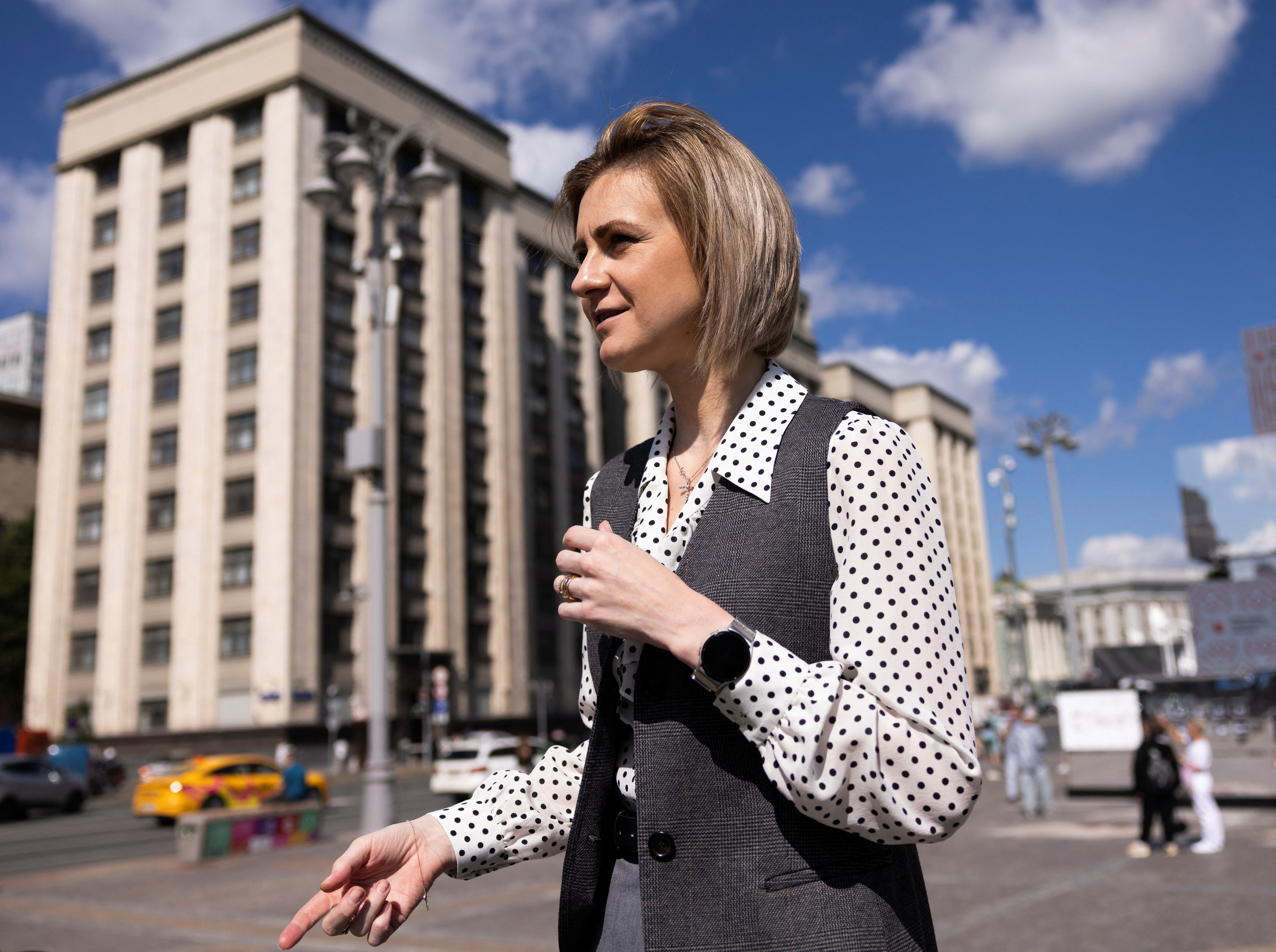 Russian lawmaker Maria Butina attends an interview in Moscow