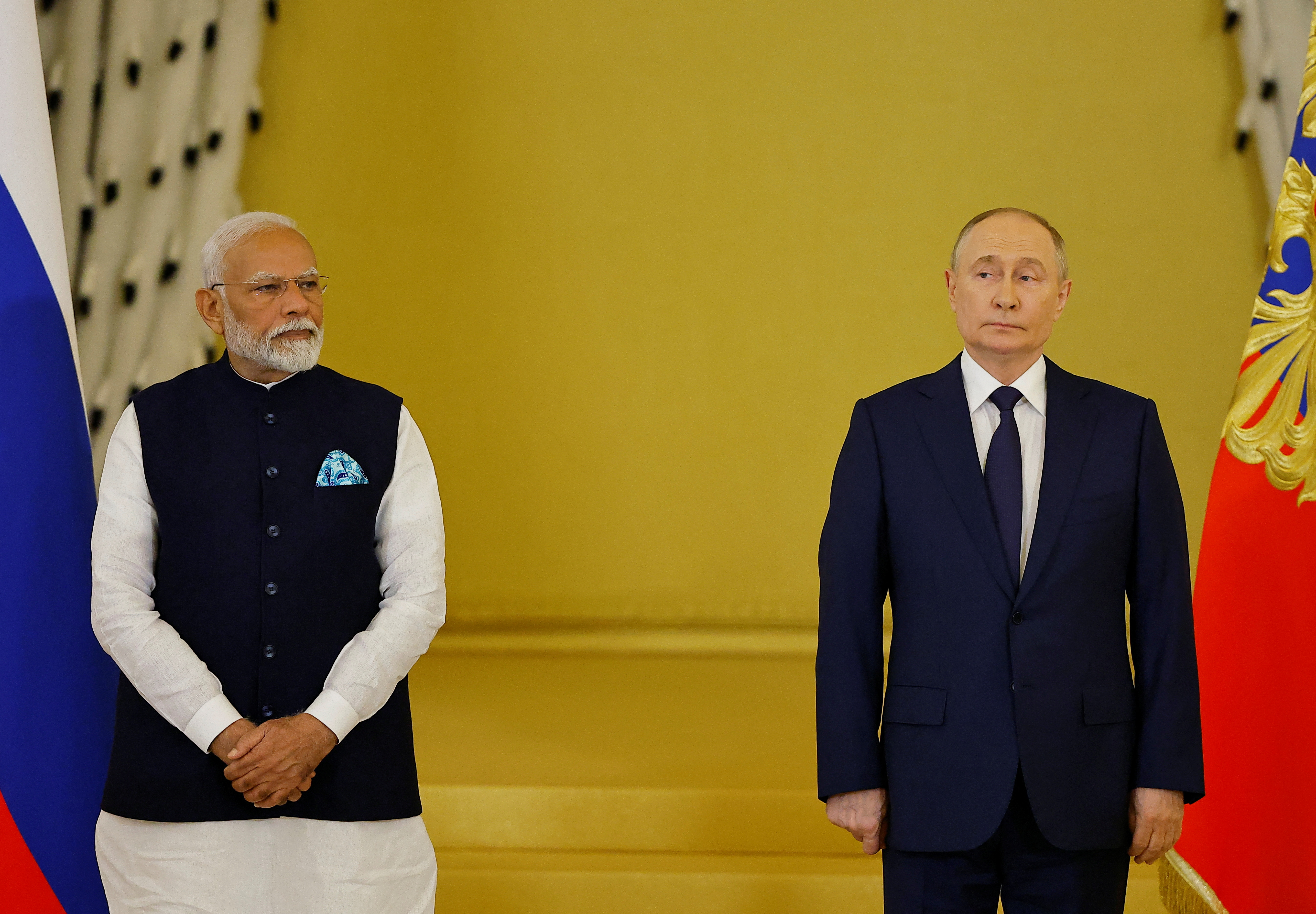 Russia's President Vladimir Putin meets with India's Prime Minister Narendra Modi in Moscow