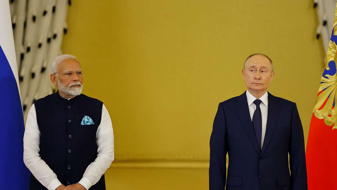 Russia's President Vladimir Putin meets with India's Prime Minister Narendra Modi in Moscow