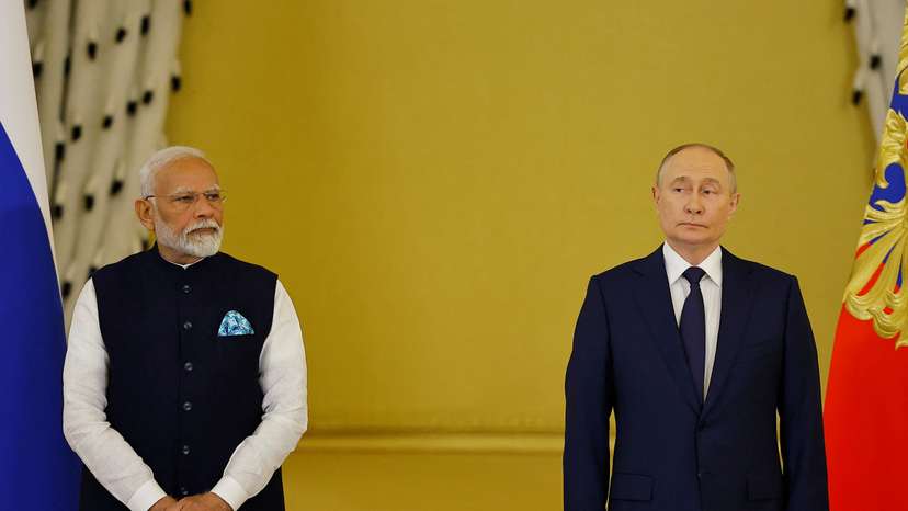 Russia's President Vladimir Putin meets with India's Prime Minister Narendra Modi in Moscow