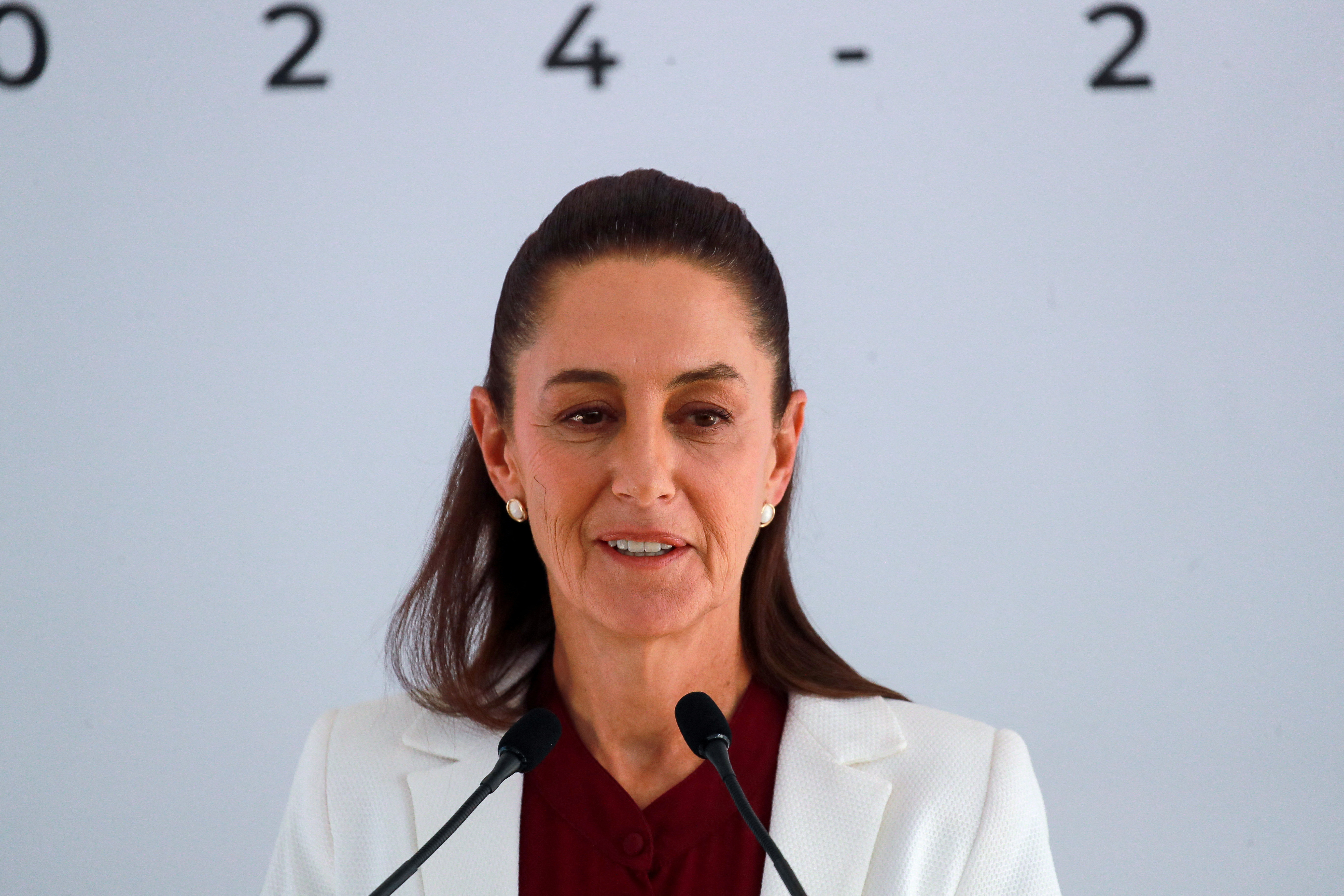 Mexico's President-elect Claudia Sheinbaum holds a press conference in Mexico City