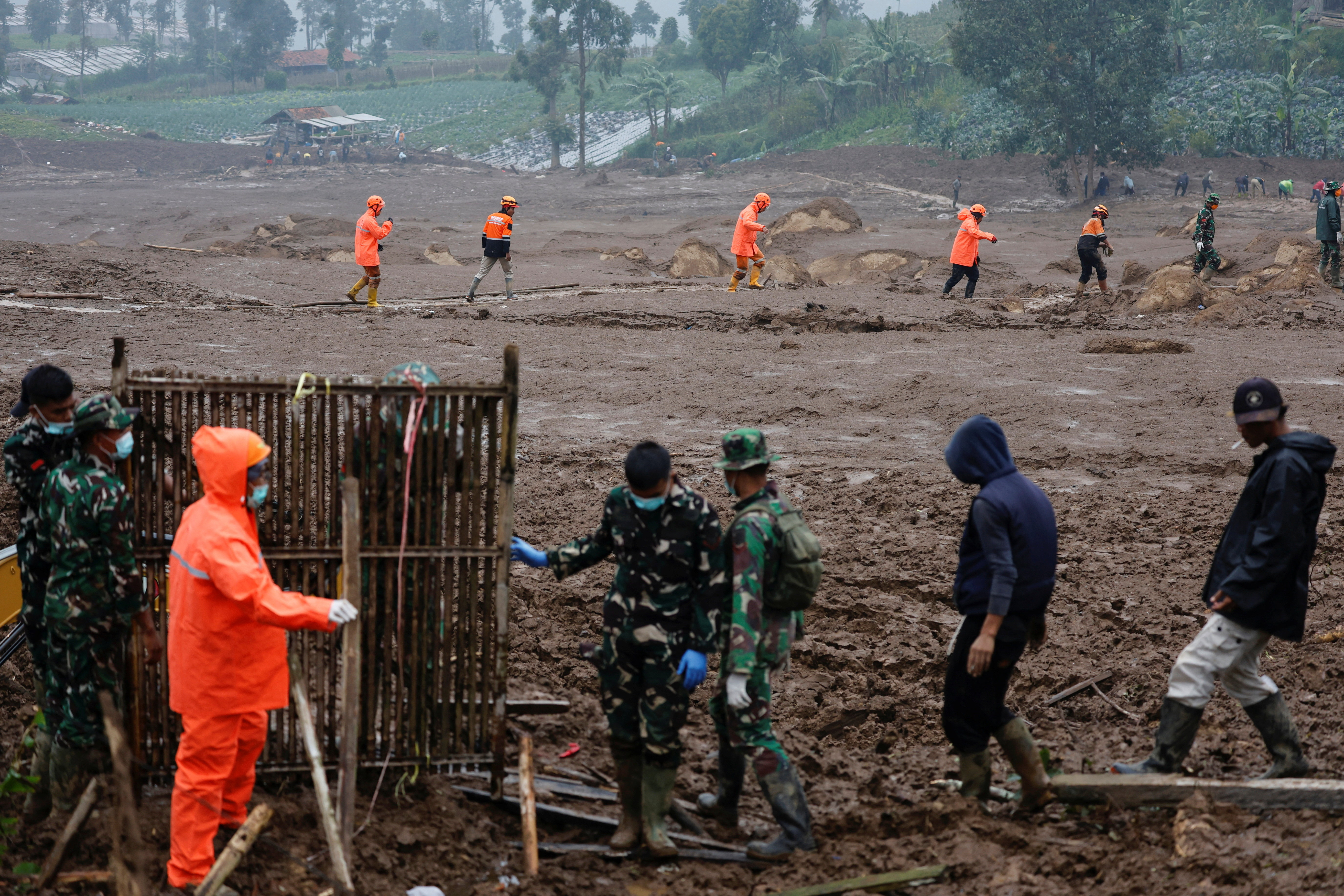 Landslide following heavy rains in Pasir Langu village, West Bandung regency