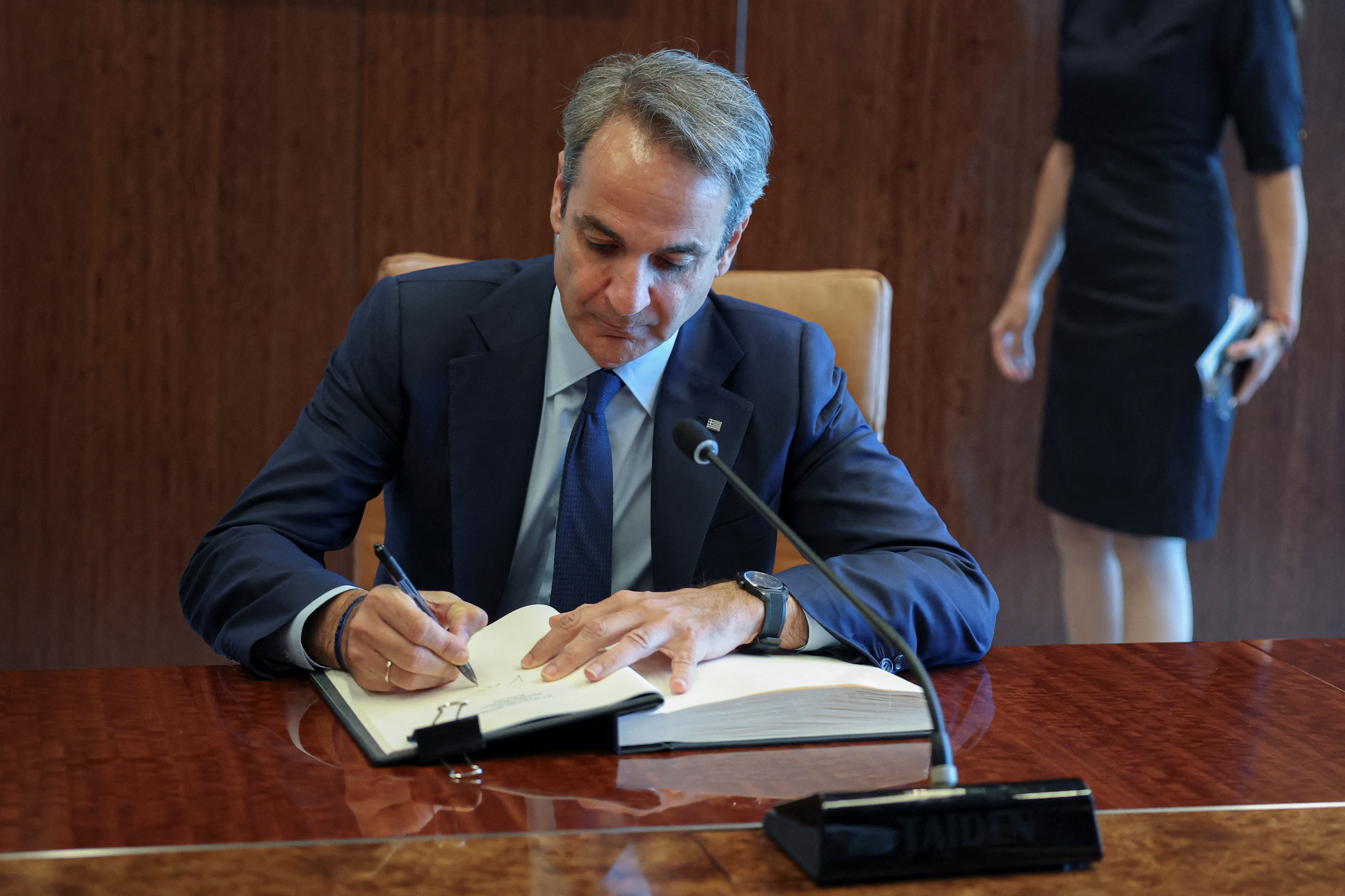 Kyriakos Mitsotakis, prime minister of Greece, at U.N. Headquarters in New York