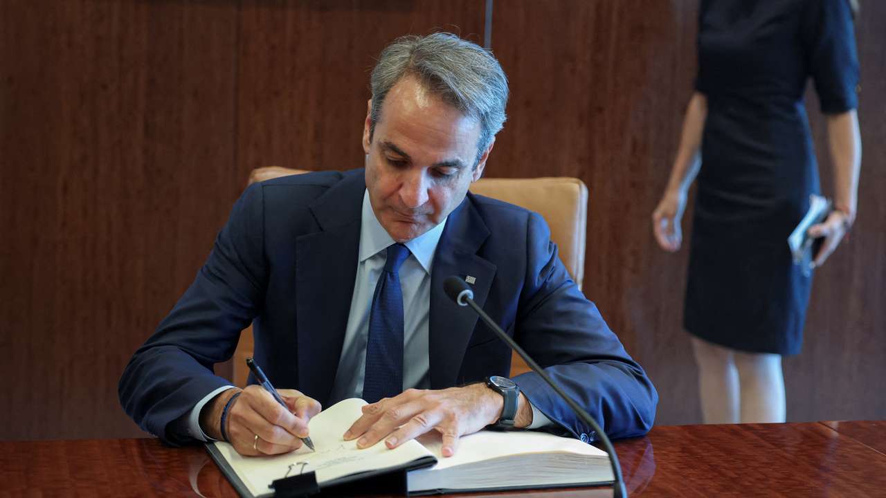 Kyriakos Mitsotakis, prime minister of Greece, at U.N. Headquarters in New York
