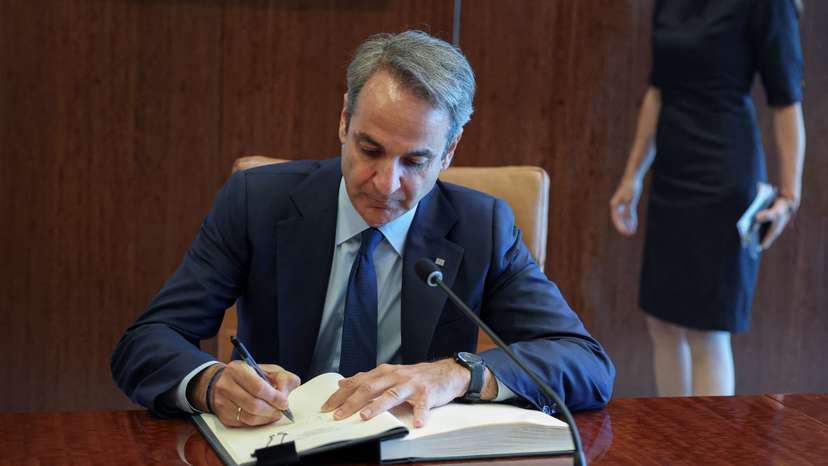 Kyriakos Mitsotakis, prime minister of Greece, at U.N. Headquarters in New York
