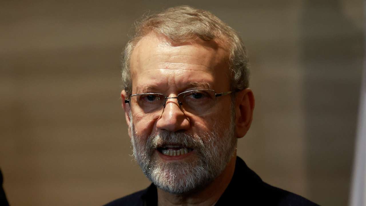 Ali Larijani, former chairman of the parliament of Iran meets with Lebanese Parliament Speaker Nabih Berri in Beirut