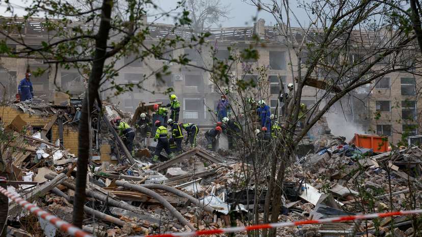 Aftermath of a Russian missile attack in Kyiv