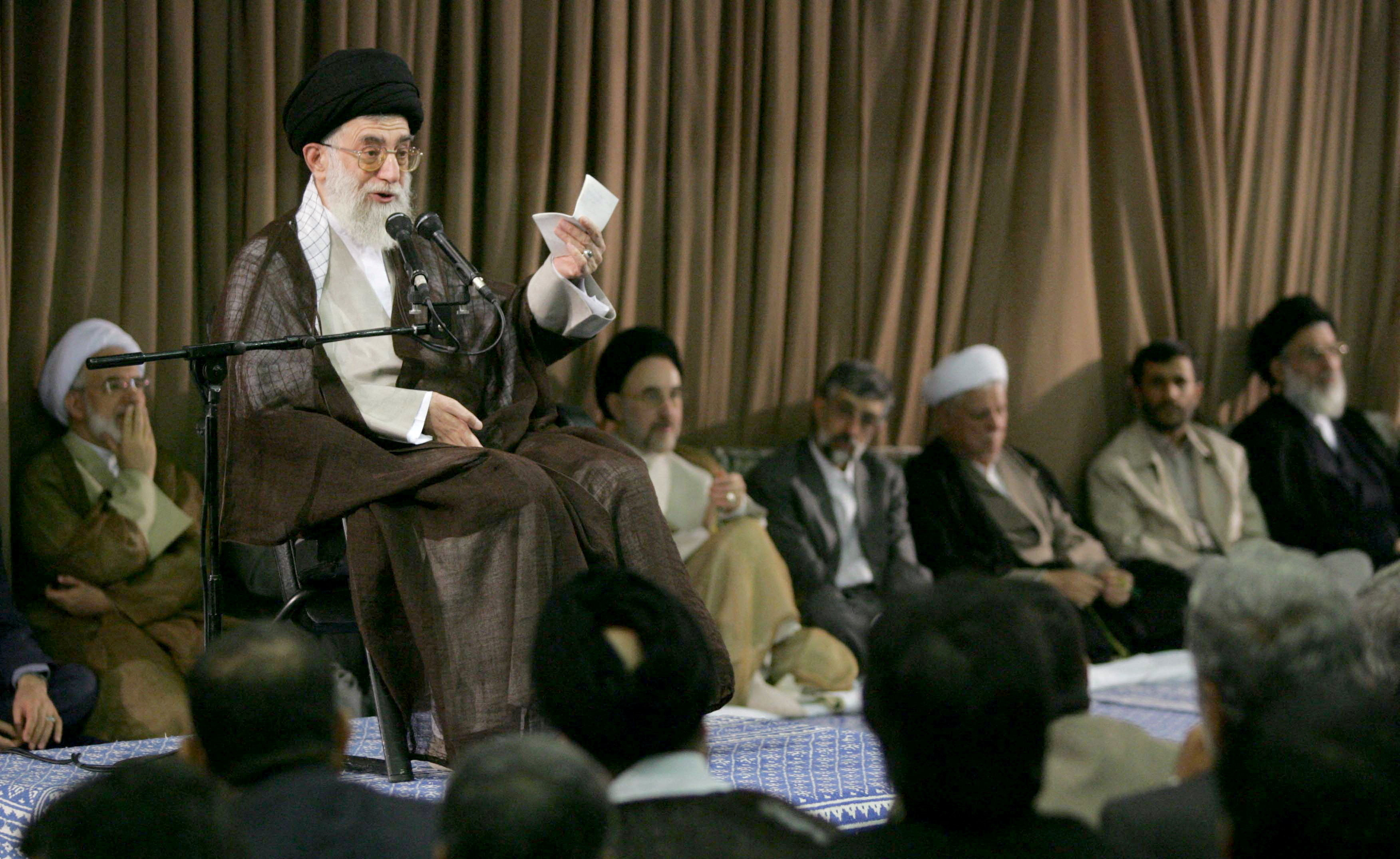 FILE PHOTO: Irans Supreme Leader Ayatollah Ali Khamenei speaks during meeting with Iranian senior officials in Tehran